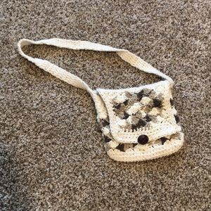 Kids crocheted white purse